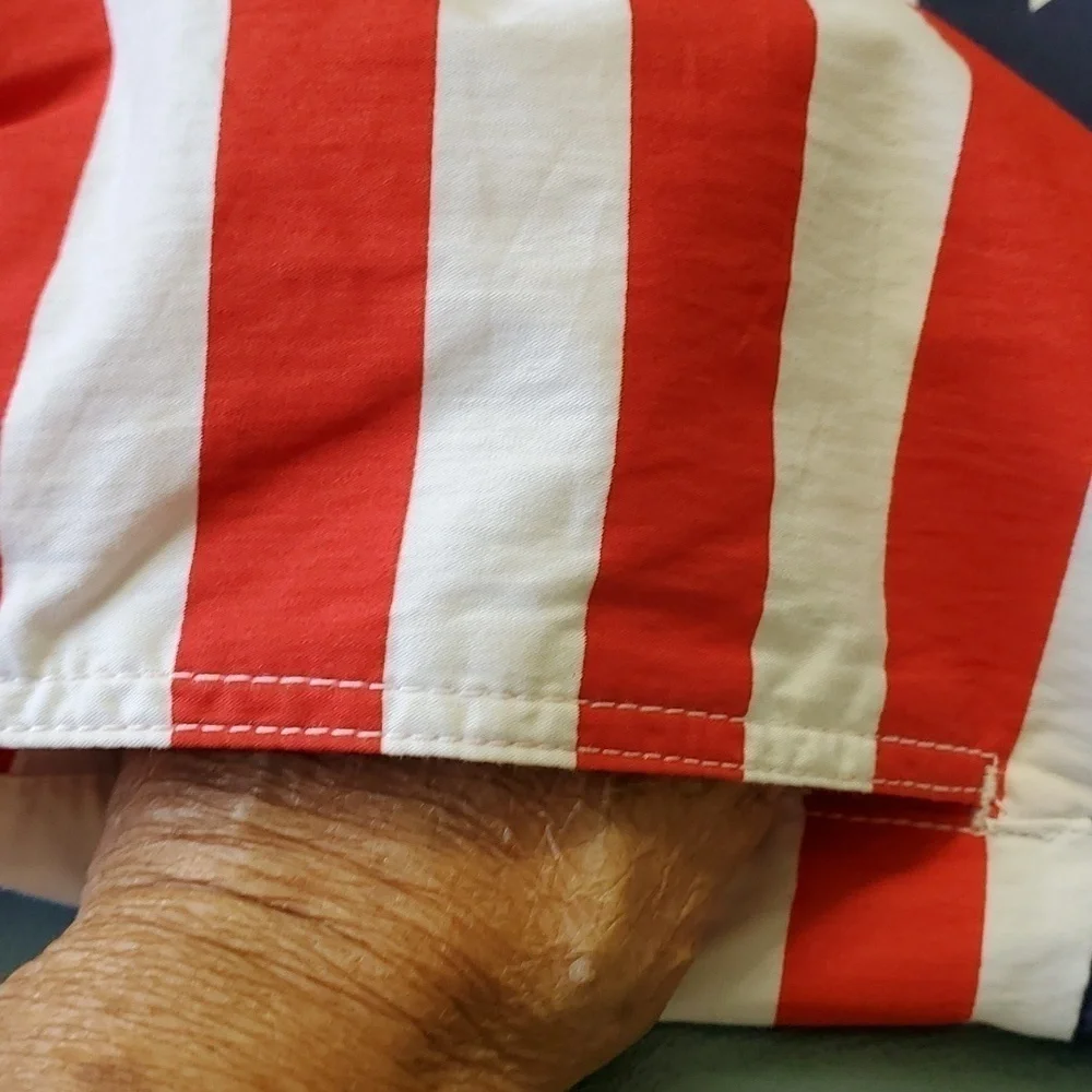TACKLE & TIDES, AMERICAN FLAG BATHING SUIT.‎  SIZE large. Net linned.